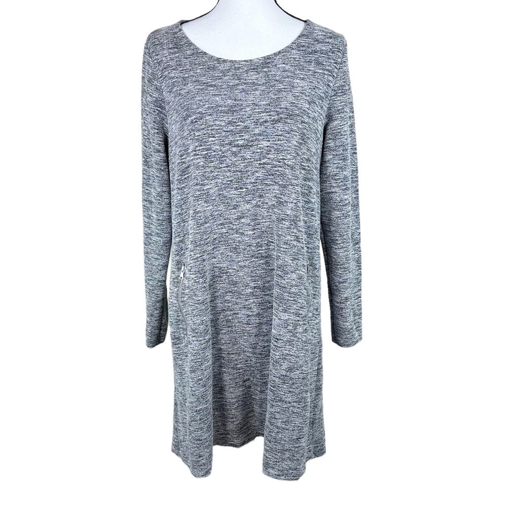 Gap Gray Long Sleeve Knit Midi Dress
